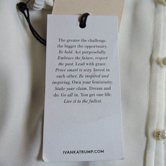 Ivanka Trump Women Medium Blouse Shirt Ruffles Cold Shoulder Tops NEW - Picture 9 of 11